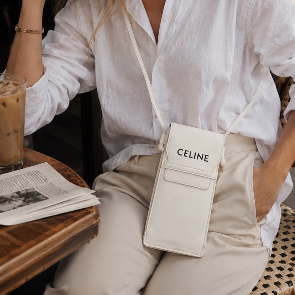 Celine White Crossbody Bag with Minimalist Design
